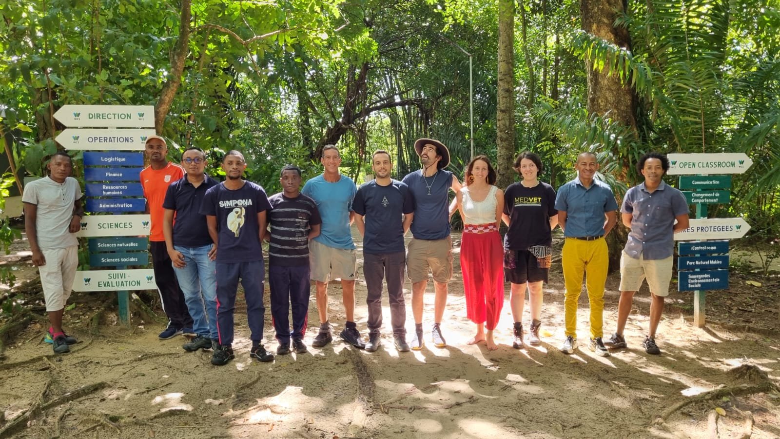 The team and guides with Marojejy's granite peak behind